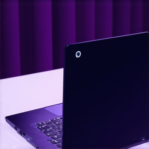 A modern lightweight business laptop showcasing biometric sensors and hardware enclave for security