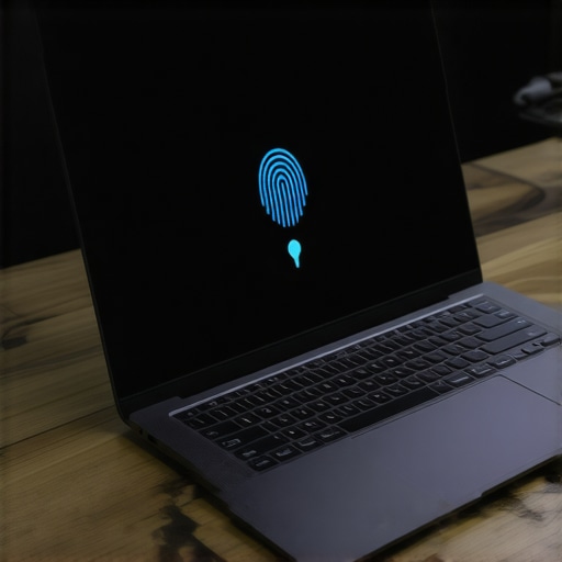 Close-up of biometric security features on a business laptop