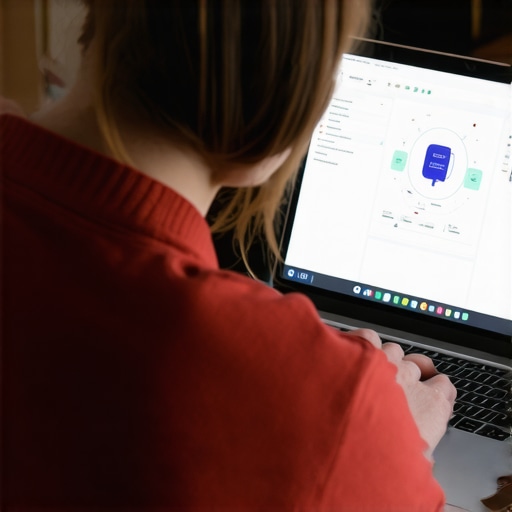 Person maintaining ultrabook with monitoring tools.