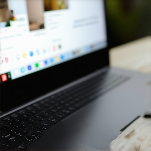 A person using cleaning tools and monitoring software on an ultrabook