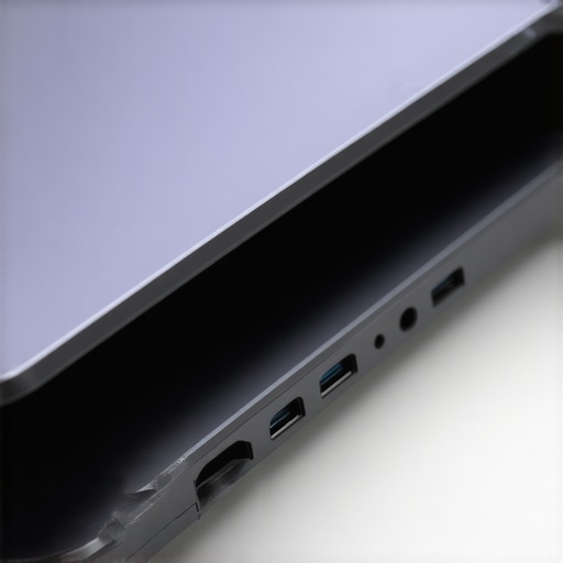 A modern ultrabook showcasing security features like fingerprint scanner and slim profile.
