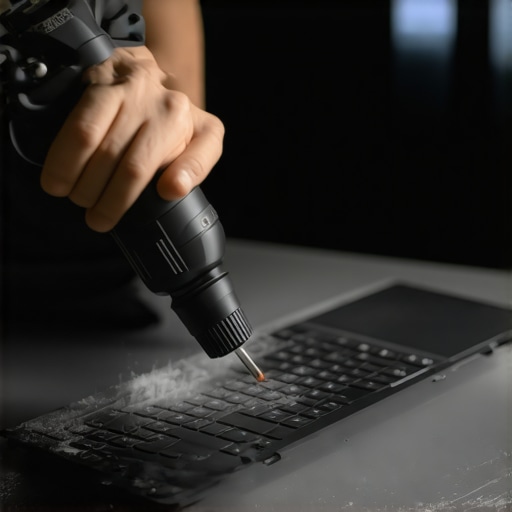 Person cleaning an ultrabook to ensure its longevity and performance.