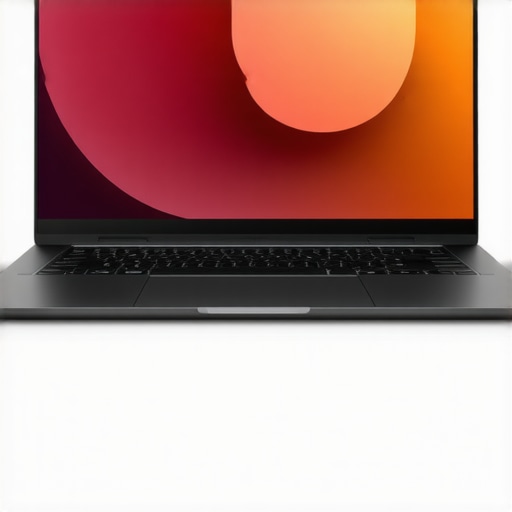 A slim, modern ultrabook highlighting security features and long battery life in a professional setting