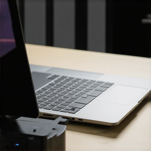 Ultrabook connected to a docking station with security tools